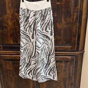 Chic Zebra Print Wide Leg Pants